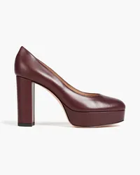 Gianvito Rossi Penelope leather platform pumps - Burgundy Burgundy