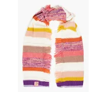 Striped merino wool, cotton and cashmere-blend scarf - Multicolor
