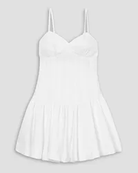 Aje. Anastasia pleated linen mini dress - White White