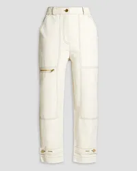 3.1 phillip lim Cropped cotton and linen-blend straight-leg pants - White White