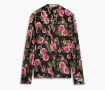 Alice Olivia - Eloise floral-print fil coupé chiffon blouse - Pink