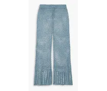 Iriel crochet-knit flared pants - Blue