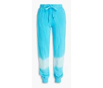 Tie-dyed Organic French cotton terry track pants - Blue