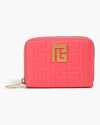 Balmain Embossed leather wallet - Pink Pink