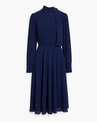 Mikael Aghal Draped crepe midi dress - Blue Blue