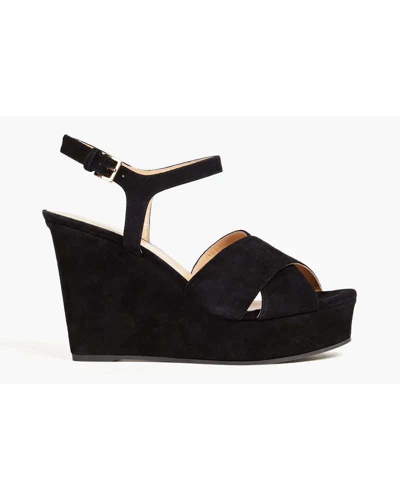 Sergio Rossi Suede platform wedge sandals - Black Black