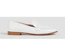 Braided leather loafers - White