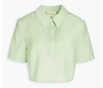 Namil cropped wool polo shirt - Green
