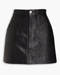 RE/DONE Textured-leather mini skirt - Black Black