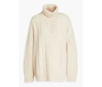 Annis cable-knit wool turtleneck sweater - White