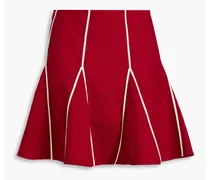 Cotton-blend crepe mini skirt - Burgundy