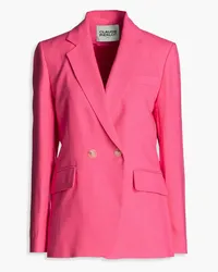 Claudie Pierlot Double-breasted slub woven blazer - Pink Pink