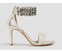 Lohja chain-embellished leather sandals - White