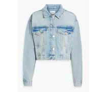 Cropped faded denim jacket - Blue