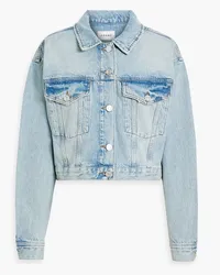 Frame Denim Cropped faded denim jacket - Blue Blue