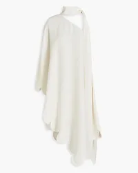 Valentino Garavani One-sleeve asymmetric silk-crepe top - White White