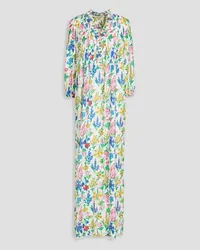 Diane von Furstenberg Layla floral-print mousseline maxi dress - White White