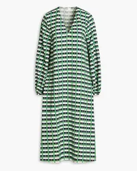 Stine Goya Nini printed cloqué-jacquard midi dress - Green Green