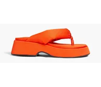 Padded satin platform sandals - Orange
