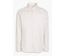 Checked cotton-poplin shirt - Neutral