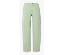 Mid-rise straight-leg organic jeans - Green