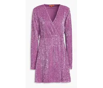 Noella sequined lamé-jersey mini dress - Purple