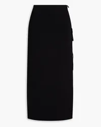 Magda Butrym Ribbed cotton-blend midi wrap skirt - Black Black