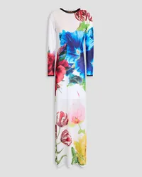 Alice + Olivia Alice Olivia - Floral-print stretch-tulle maxi dress - White White