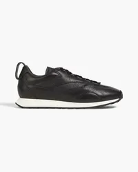 Giorgio Armani Pebbled-leather sneakers - Black Black