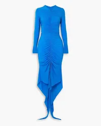 Alex Perry Marston ruched stretch-jersey midi dress - Blue Blue