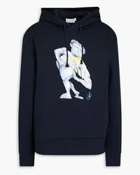 J.W.Anderson Printed cotton-fleece hoodie - Blue Blue