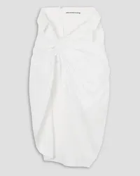 Alexander Wang Draped cotton-blend poplin midi skirt - White White