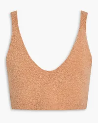 Nanushka Zosia bouclé-knit merino wool-blend bra top - Brown Brown