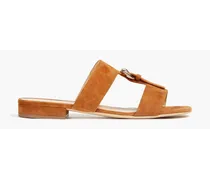 Buckled suede sandals - Brown