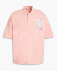 J.W.Anderson Printed cotton-piqué polo shirt - Pink Pink