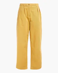 Acne Studios Cotton-twill wide-leg pants - Yellow Yellow