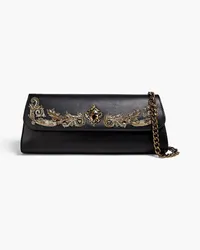 Moschino Embellished leather clutch - Black Black