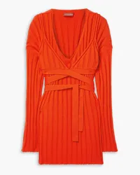 Altuzarra Boyes layered ribbed cashmere and cotton-blend sweater - Orange Orange