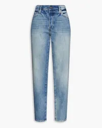 Frame Denim Le Slouch distressed high-rise straight-leg jeans - Blue Blue