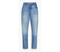 Le Slouch distressed high-rise straight-leg jeans - Blue
