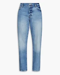 Frame Denim Le Slouch distressed high-rise straight-leg jeans - Blue Blue