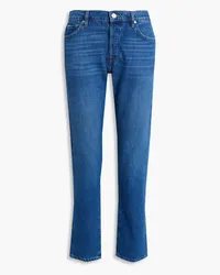 Frame Denim Le Slouch distressed high-rise straight-leg jeans - Blue Blue