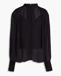 Rag & Bone Hannah gathered georgette blouse - Black Black