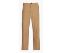 Cotton-blend ripstop chinos - Brown