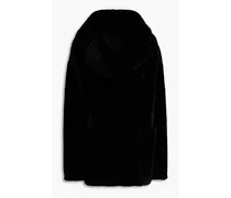 Double-breasted shearling coat - Black