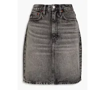 Faded denim mini pencil skirt - Gray
