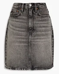 RE/DONE Faded denim mini pencil skirt - Gray Gray