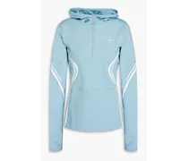 Logo-print stretch-jersey hoodie - Blue