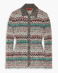 Missoni Metallic striped crochet-knit shirt - Gray Gray