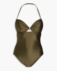 Zimmermann Cutout halterneck swimsuit - Green Green